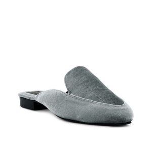 Rag & Co Gray Batiste Velvet Mule Women’s Size 10 Slip-On Handcrafted
